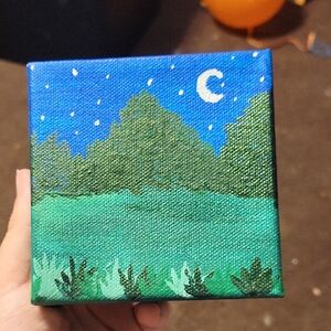 Blue and Green Landscape Canvas Art